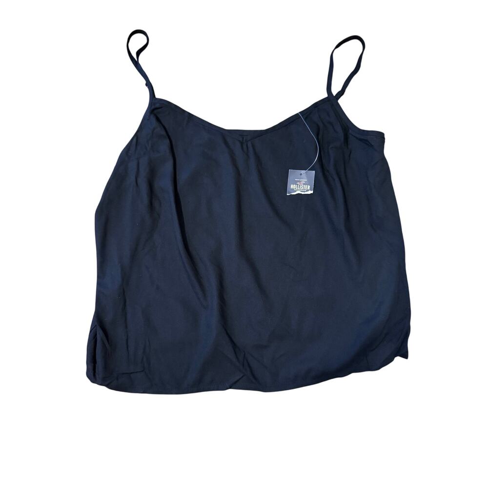 NWT Hollister Black Strappy Cropped Light Weight Tank Sz S